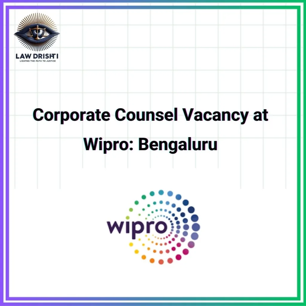 Corporate Counsel Vacancy at Wipro: Bengaluru