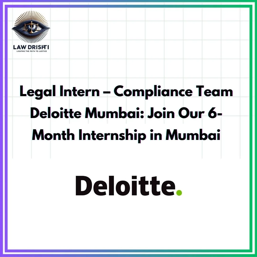 Legal Intern Compliance Team Deloitte