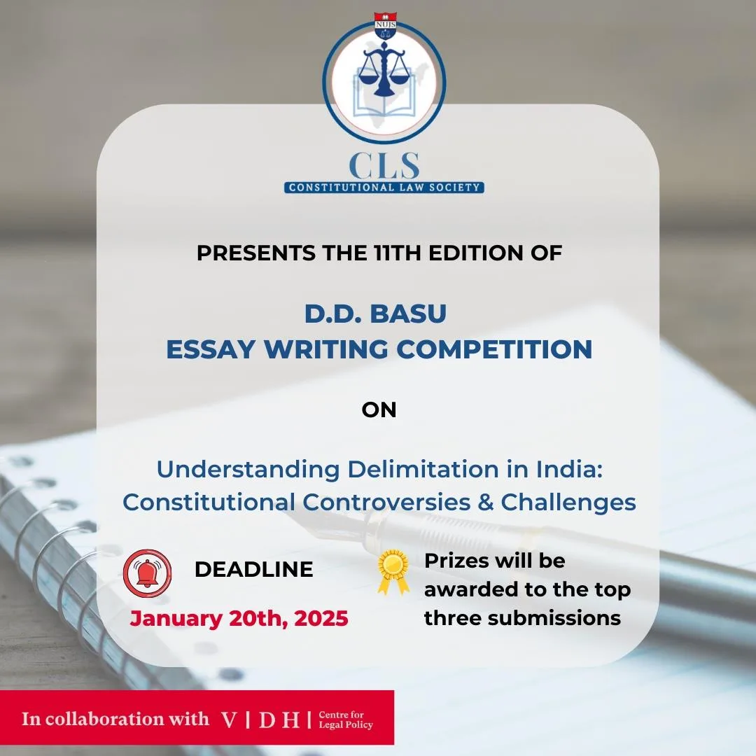 11th D.D. Basu Essay Writing Competition on Delimitation in India