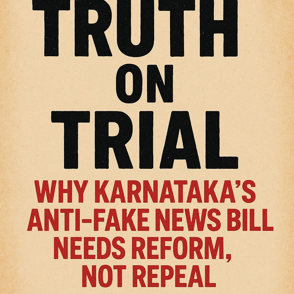 KARNATAKA FAKE NEWS BILL NEEDS REFORM, NOT REPEAL
