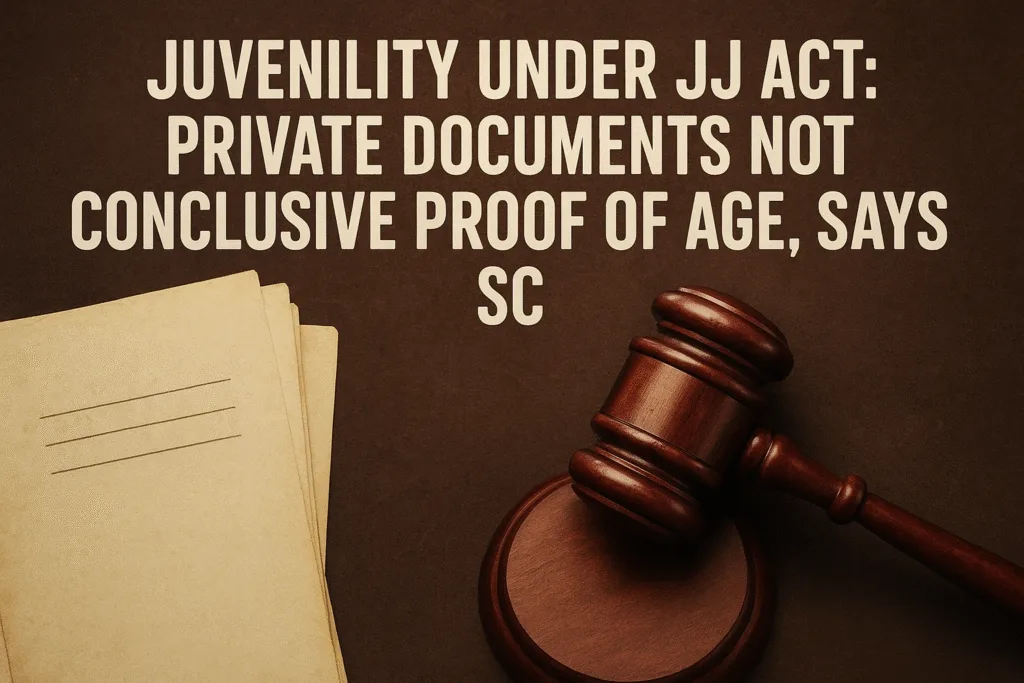 Juvenility under JJ Act: Private Documents Not Conclusive Proof of