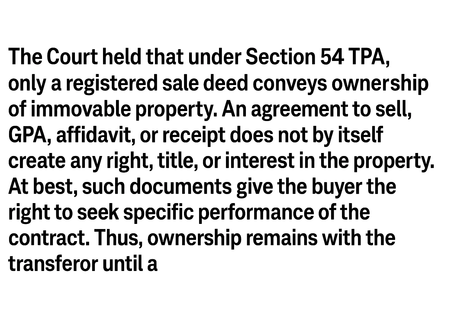 Transfer of Property Act Summary